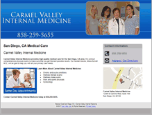 Tablet Screenshot of carmelvalleyinternalmedicinesd.com